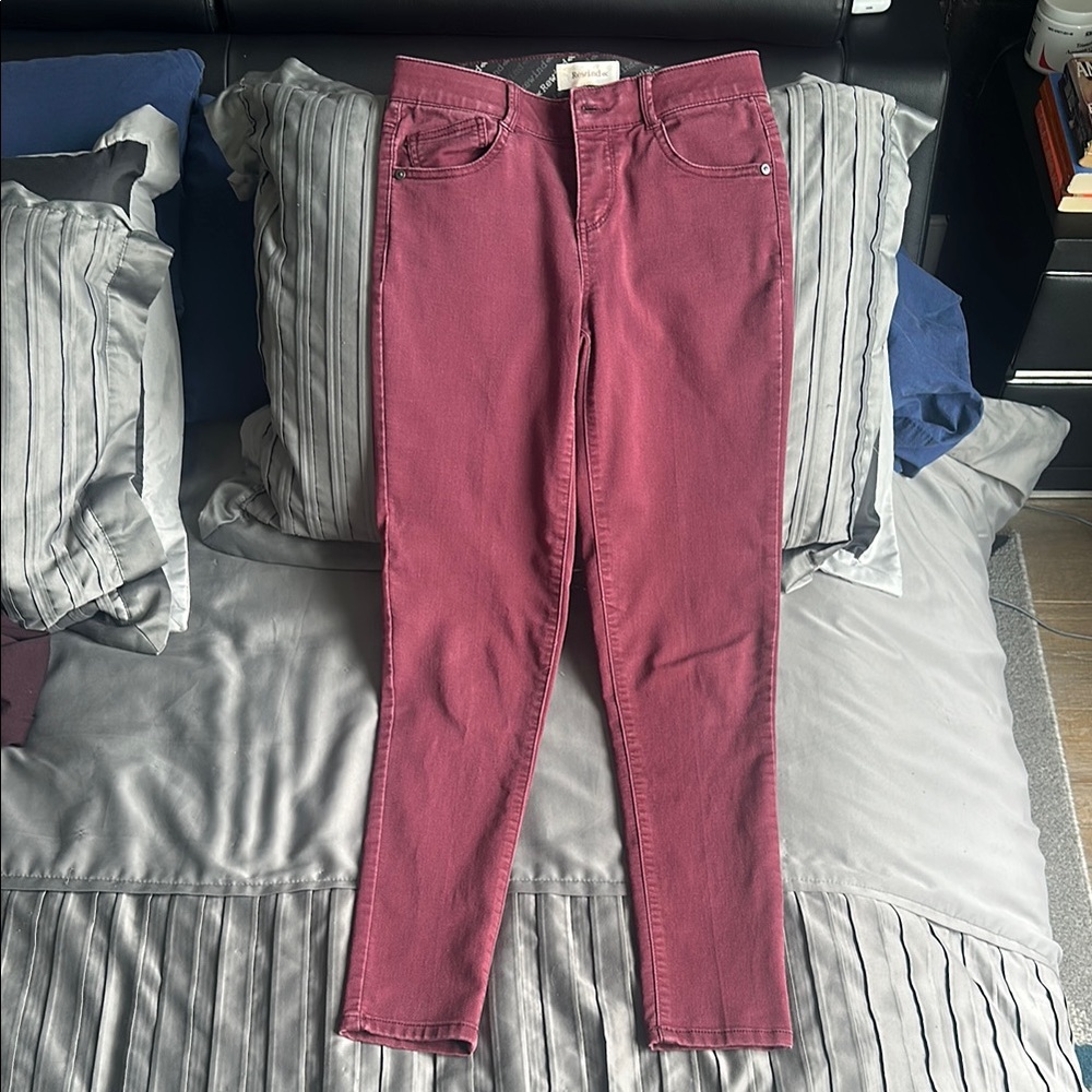 Rewind Women's Deep Red Skinny Jeans
